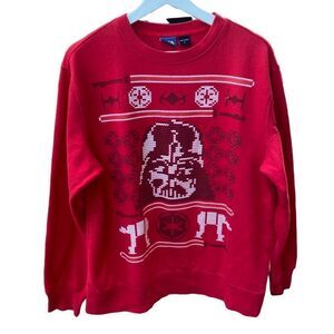 STAR WARS Darth Vader Christmas Cross Stitch Ugly Sweater Sweatshirt Large